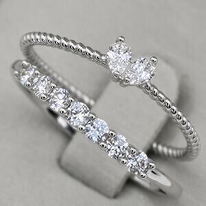 Minimalist Delicate design, Love sparkling link ring adjustable Silver Color